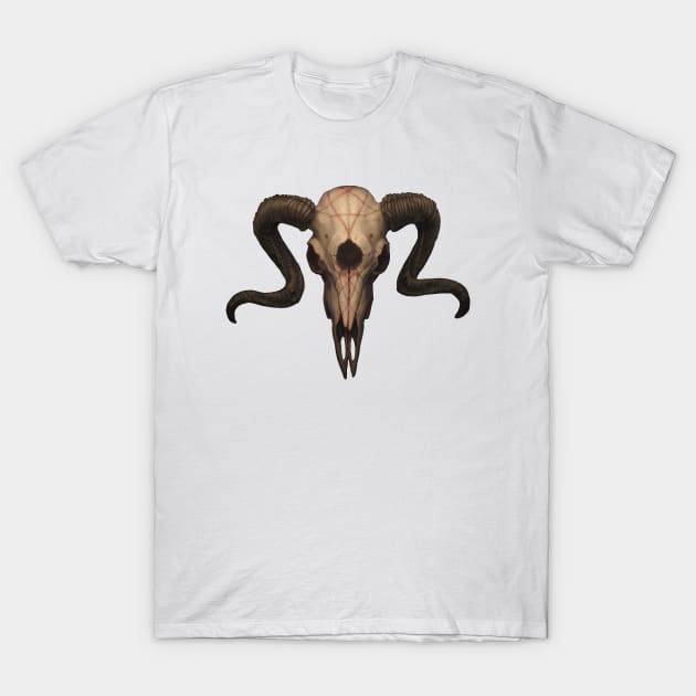 Lucifers Ram Skull T-Shirt by Cleo Naturin